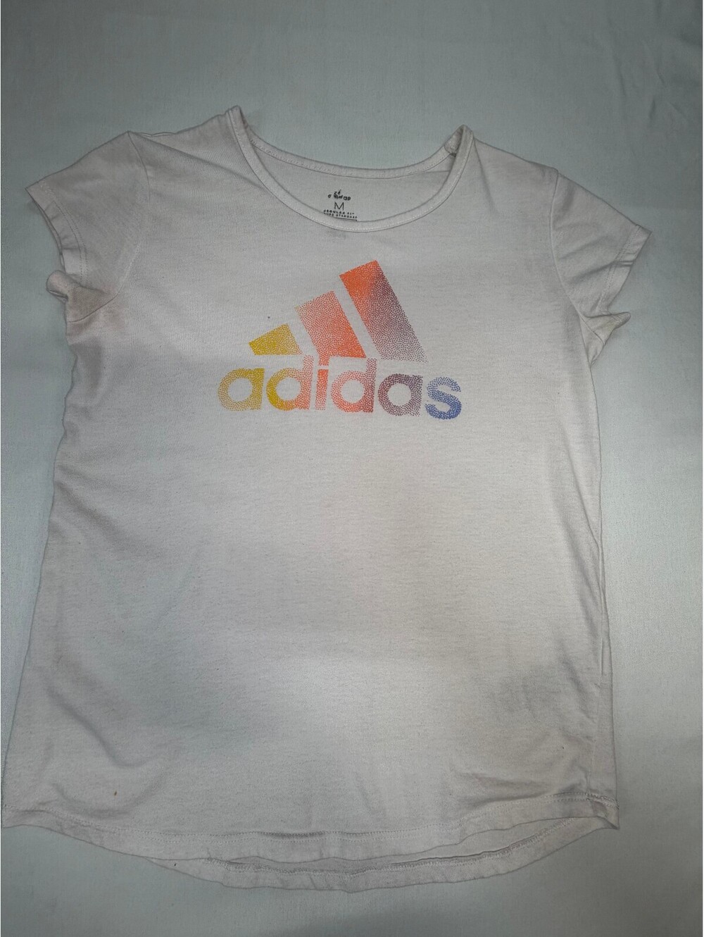 Adidas Women's Graphic Tee Crew Neck Regular Fit Classic Logo Size Medium White